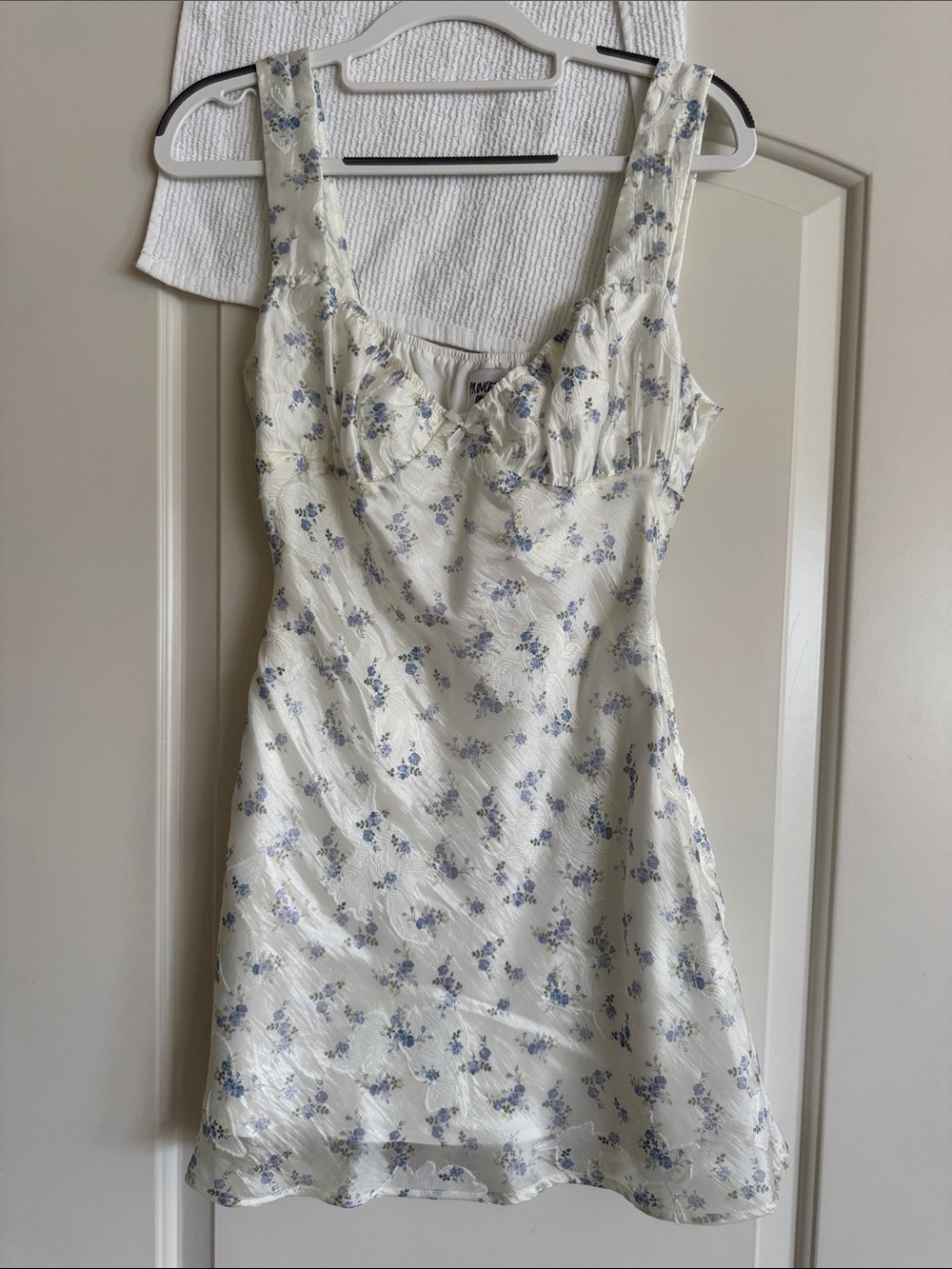 Princess Polly Cream Slip Dress with Blue Floral